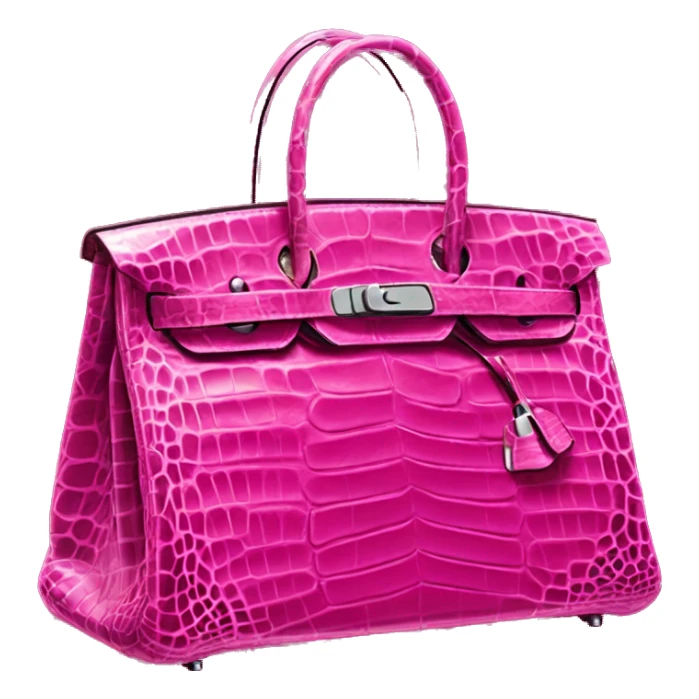 Hot pink crocodile skin Hermes birkin bag sticker