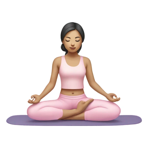 asian yoga girl light pink clothes  sticker