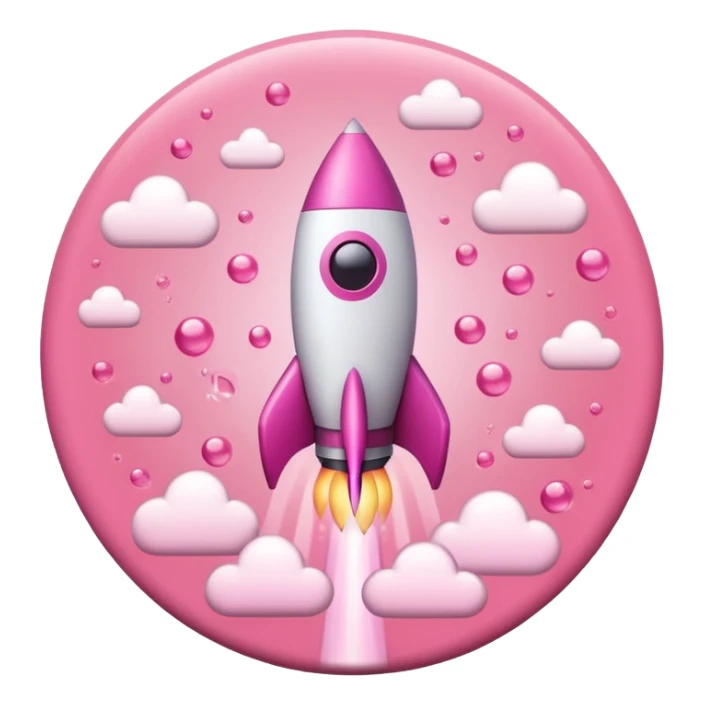 mix light pink dark pink and white girly phone ui rocket sticker