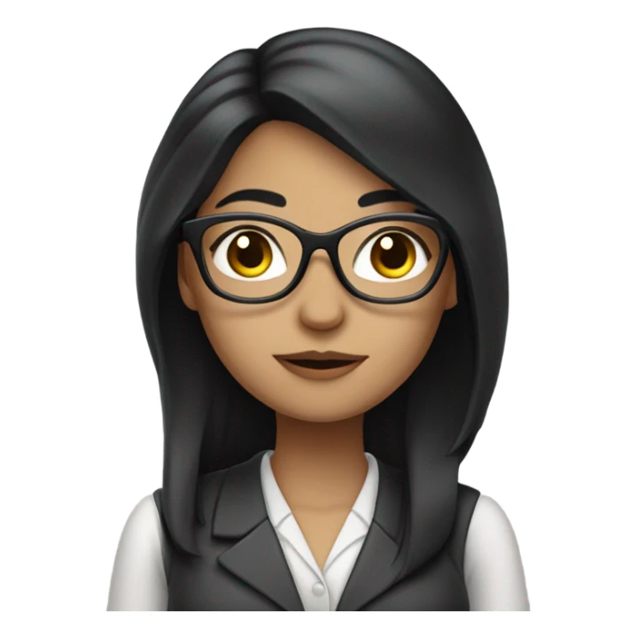 Psychologist girl with long black hair sticker