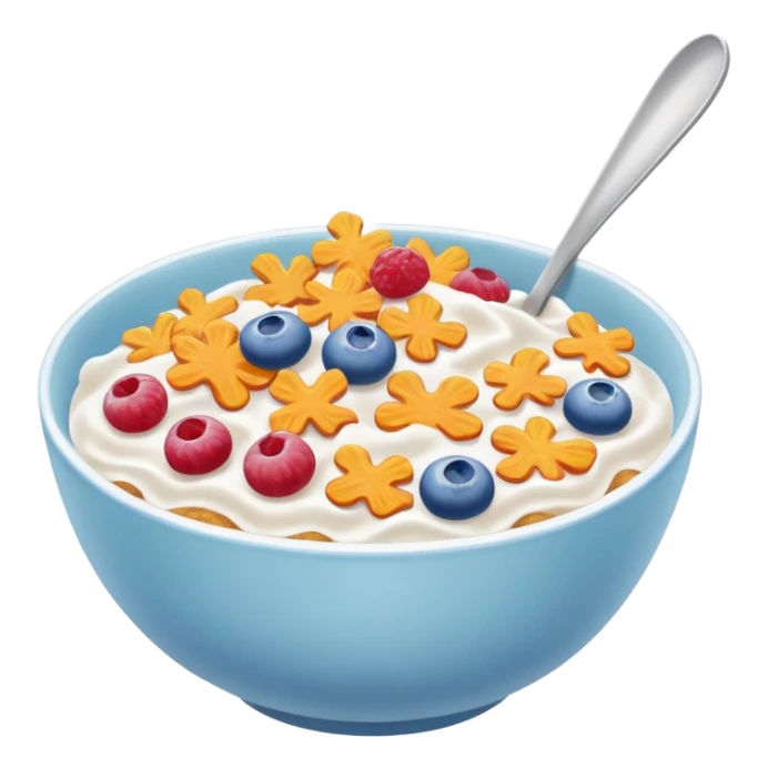 a bowl of cereal, simple, clear sticker