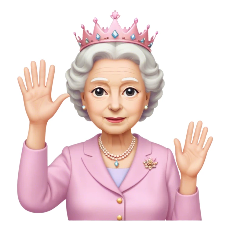 
Queen Elizabeth waves in pastel clothes sticker