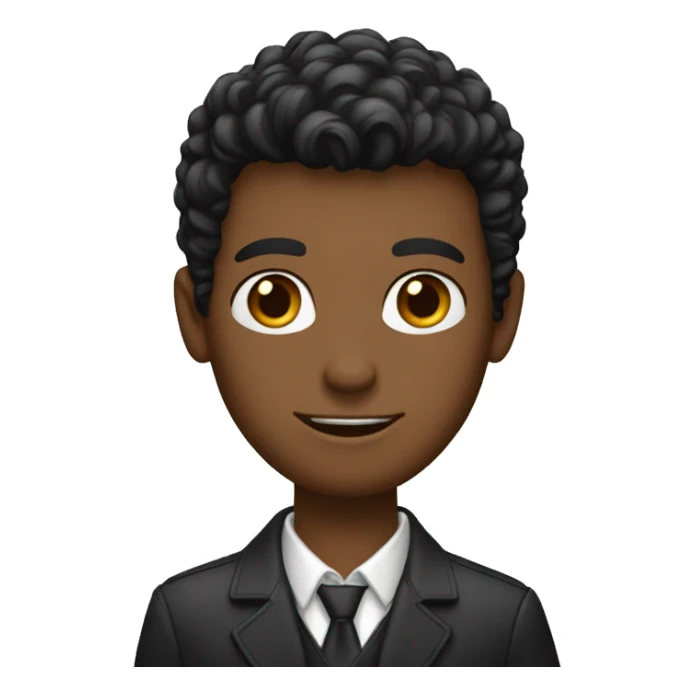 menino de cabelo cacheado estilo black pawer sticker