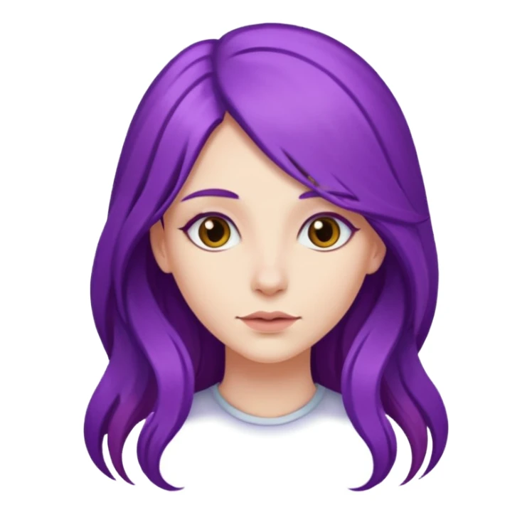 faz menos gótica mas com cabelo roxo comprido sticker