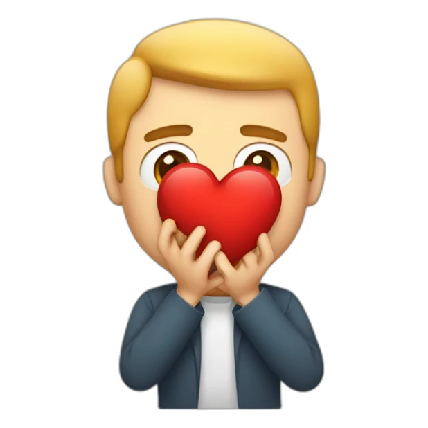 Homme triste coeur briser dans les mains sticker