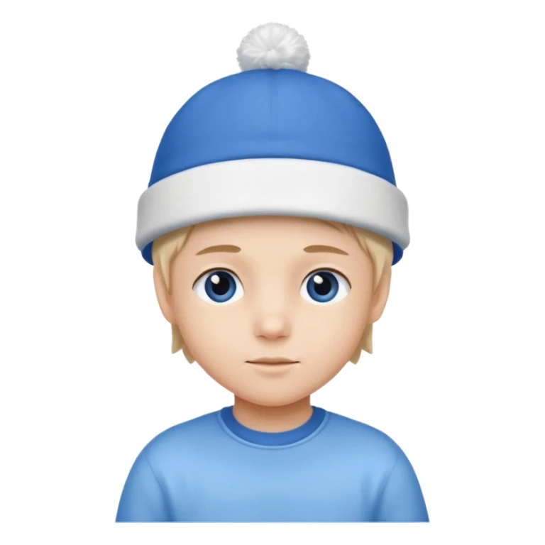 kid with blue and white hat sticker