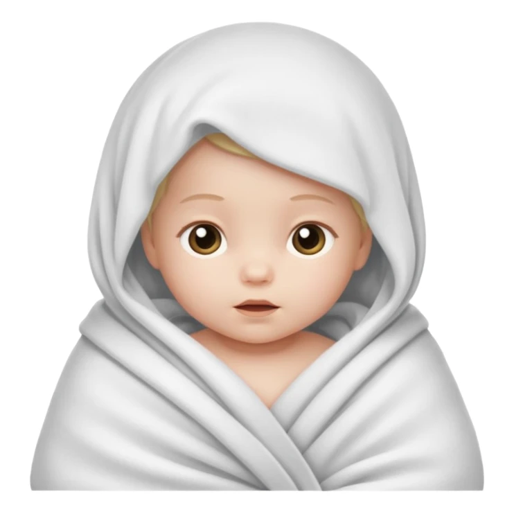 newborn white baby girl in a swaddle sticker