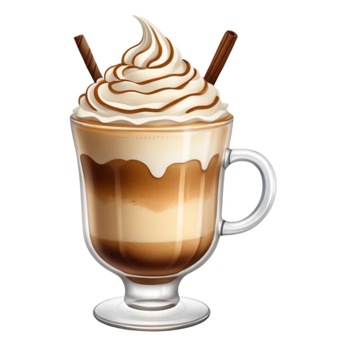 Dalgona coffee with whipped coffee topping in glass sticker