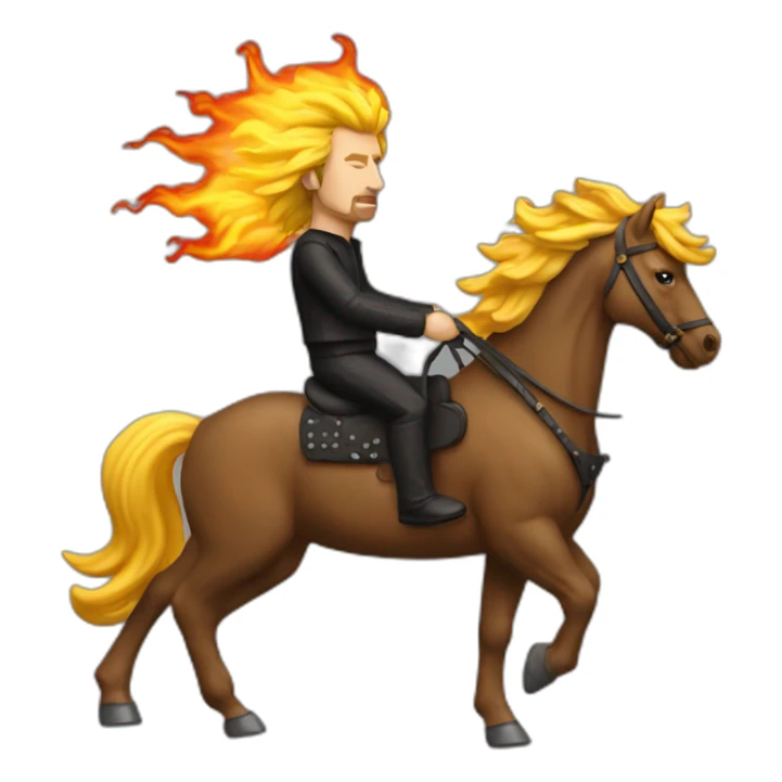 johnny halliday ride a flame horse sticker