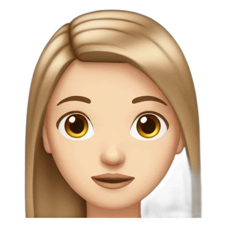 white girl brown straight hair sad sticker