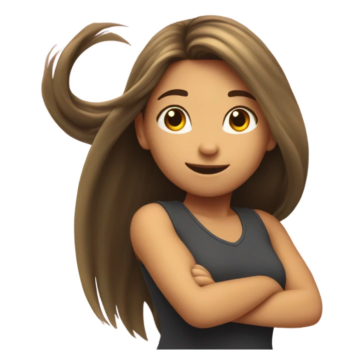 Girl doing hair toss sticker