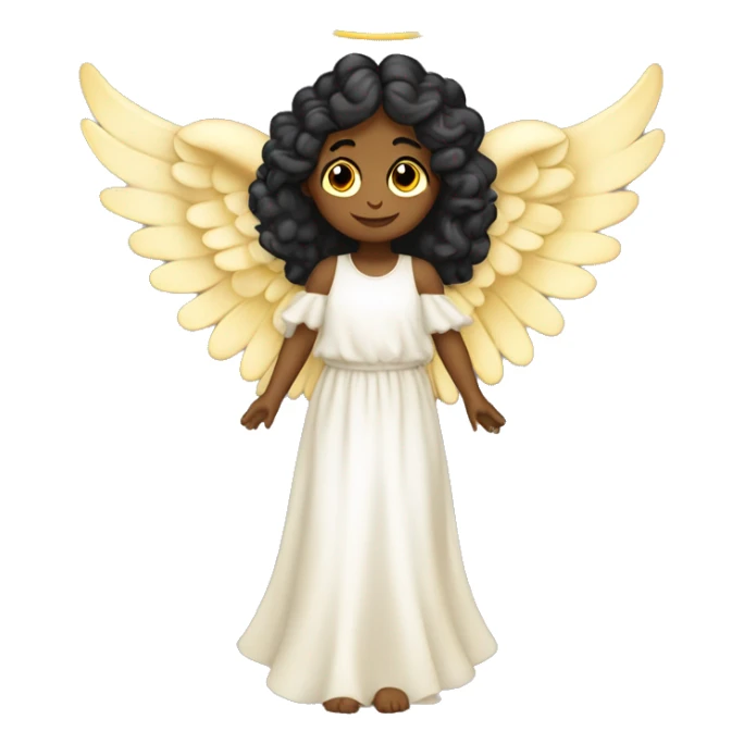 angel con alas de y aureola cara latina con cabello negro lacio largo   sticker