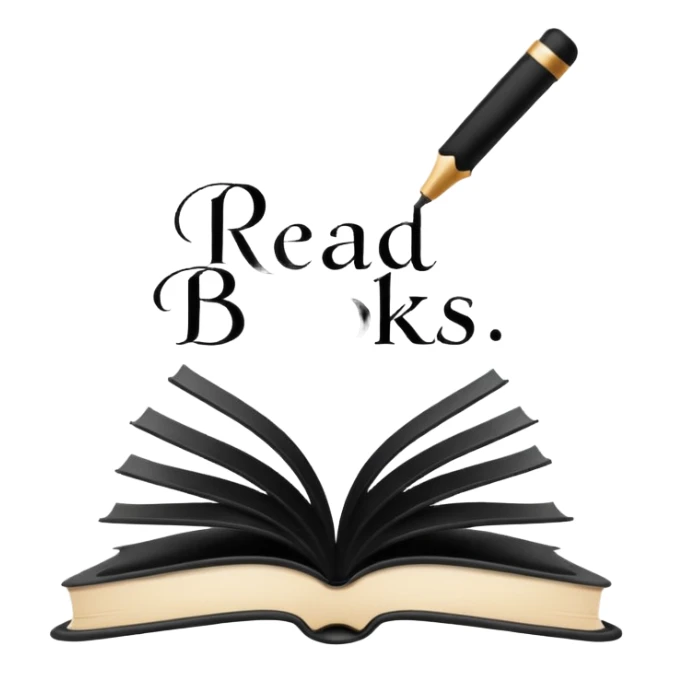 lettering in caligraphy "read books" sticker