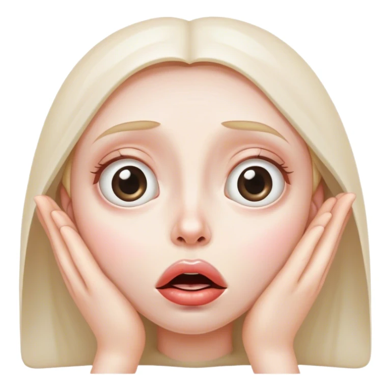 Huge, glossy eyes and slightly downturned lips, begging for something ridiculous. sticker