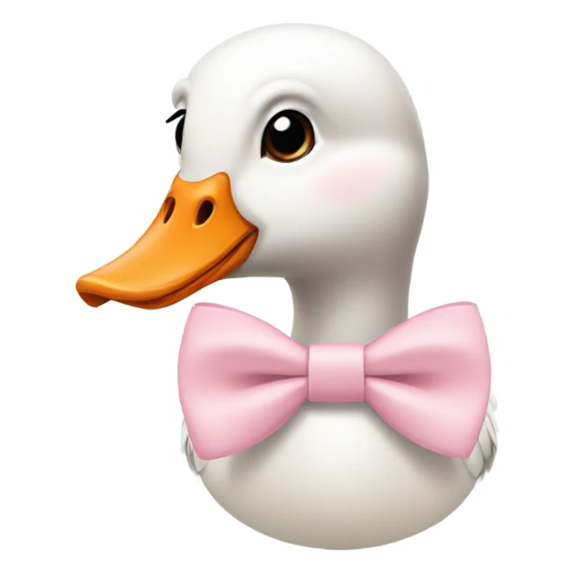 goose wearing light pink bow around its neck sticker
