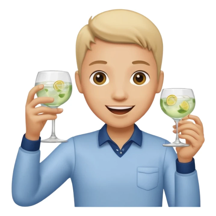 Cheers with a gin glass sticker