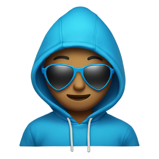 Blue heart with sunglasses and a hoodie sticker