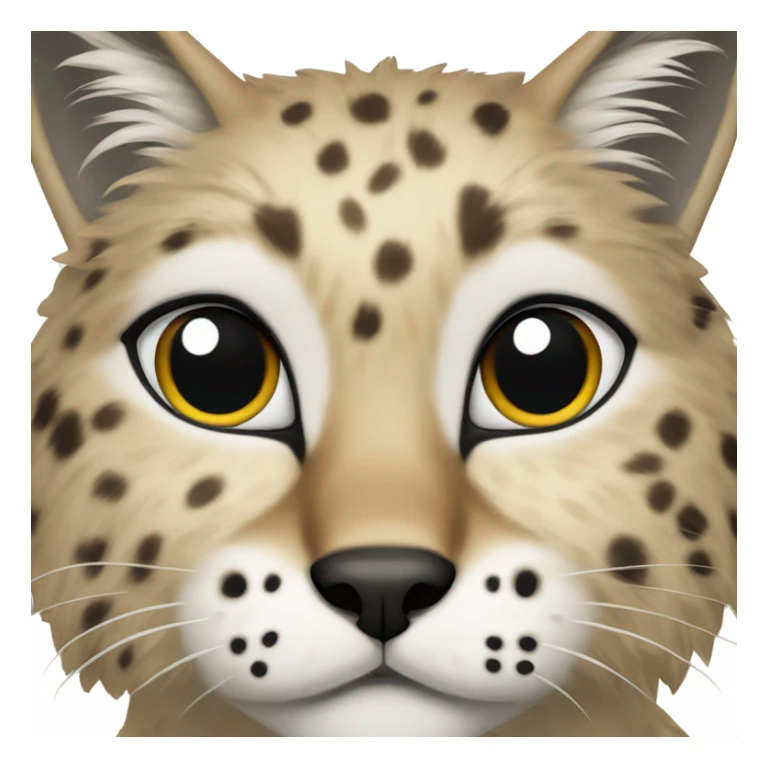 highland lynx cat with white fur and black spots sticker