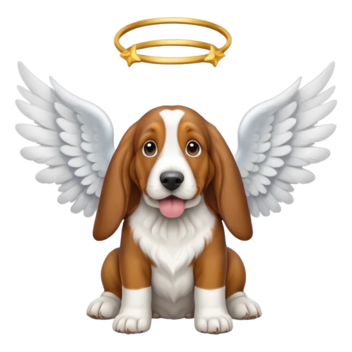 Basset hound with angel wings  sticker
