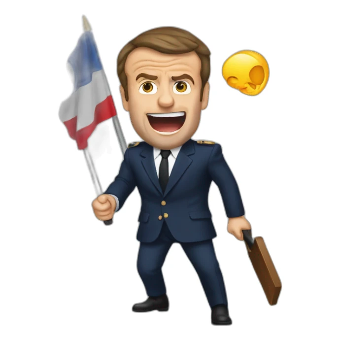 Emmanuel Macron destructing France sticker