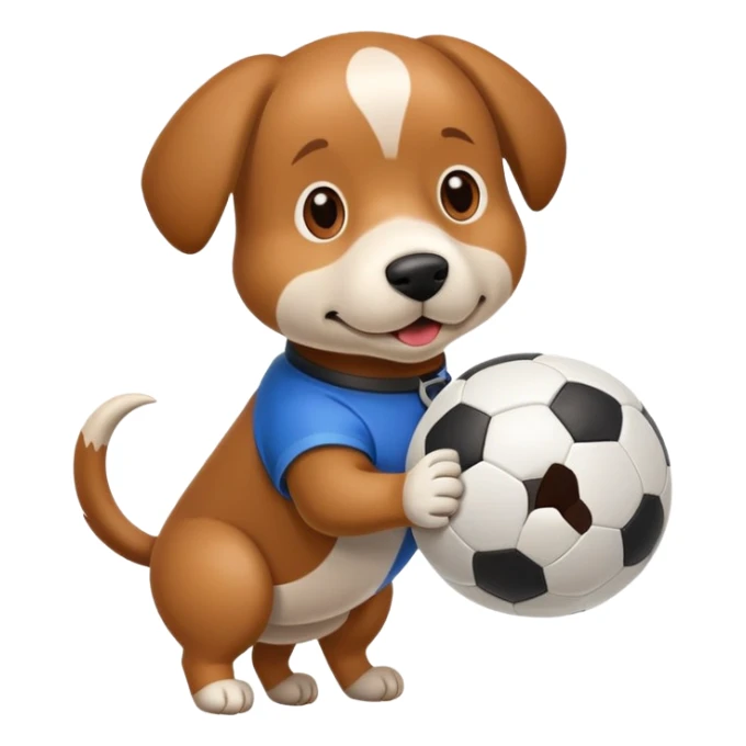 Un chien avec un ballon de foot sticker