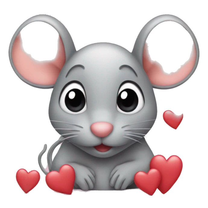 Mouse with a lot of hearts  sticker