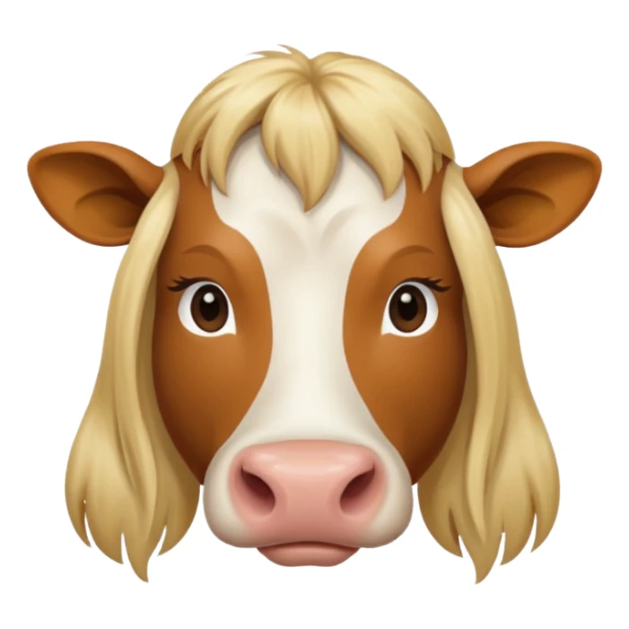 cow with long blonde hair sticker