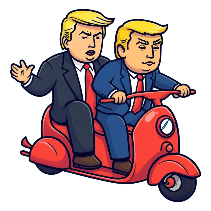 Elon musk riding Donald trump sticker