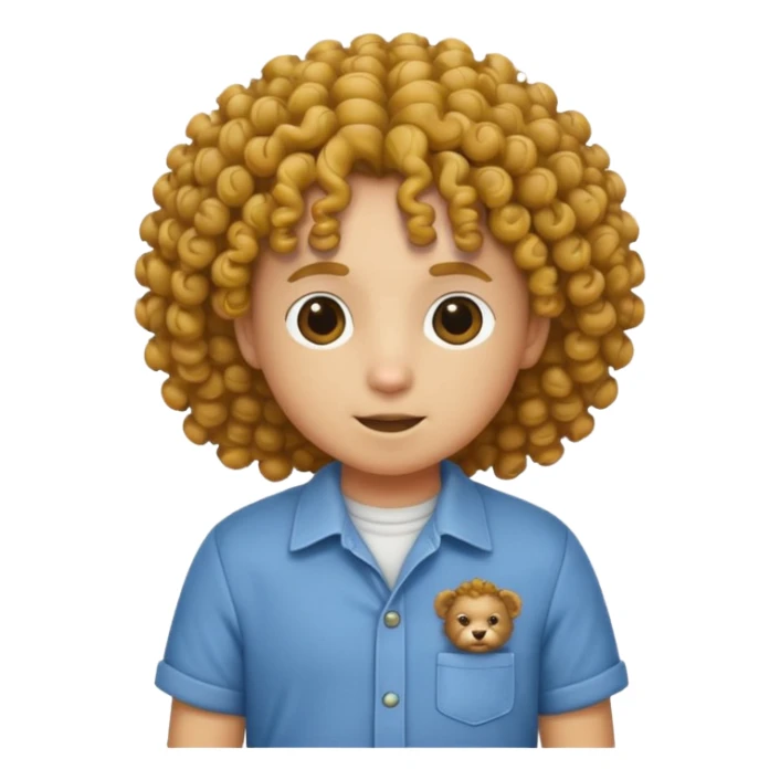 curly hair animal with shirts  sticker