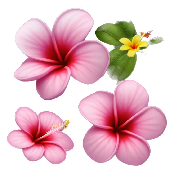 plumeria flower and hibiscus flower sticker