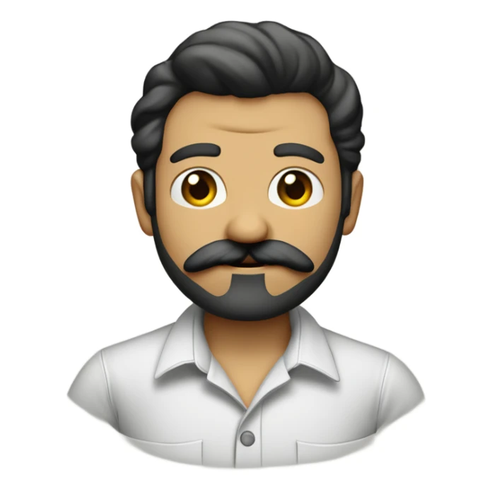 Homem moreno fino de bigode com camisa preta e calça bege clara  sticker