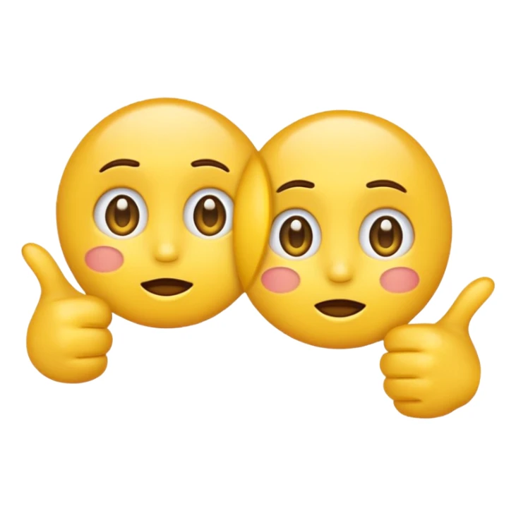 yellow emoji with begging eyes and two finger pointing at one another finger sticker