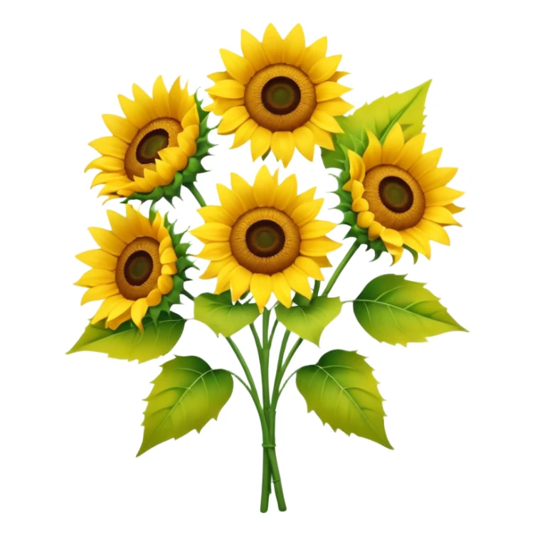 bouquet of 5 sunflower sticker