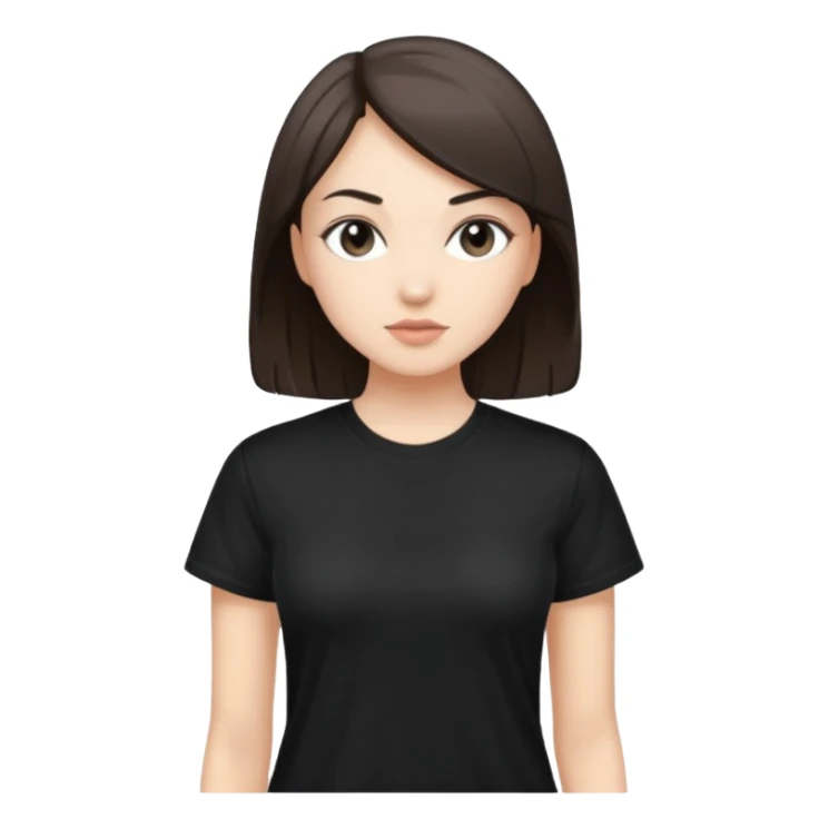 Sasha Gray in big black t-shirt full height sticker