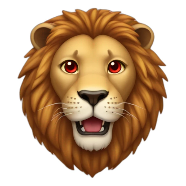 Lion with red heart-eyes sticker