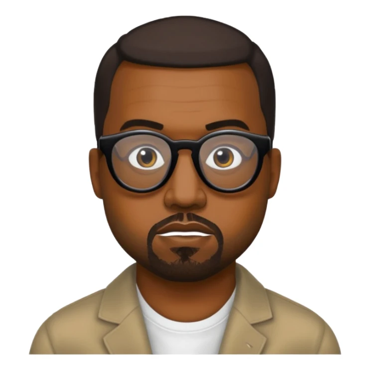 Kanye West face with black glasses sticker