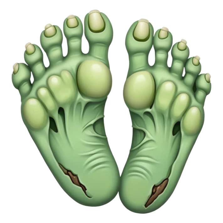 Gross zombie foot and toes sticker