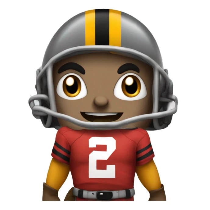 Brutus the buckeye wearing a Pittsburgh Steelers jersey sticker