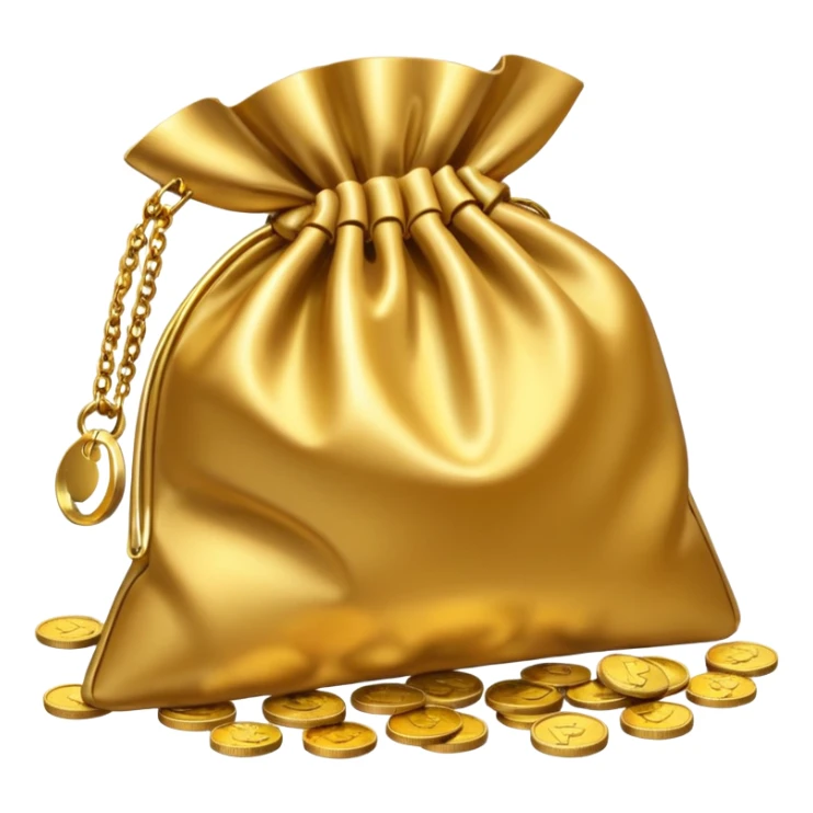 the small pouch should open so the coins come out of it, not closed sticker