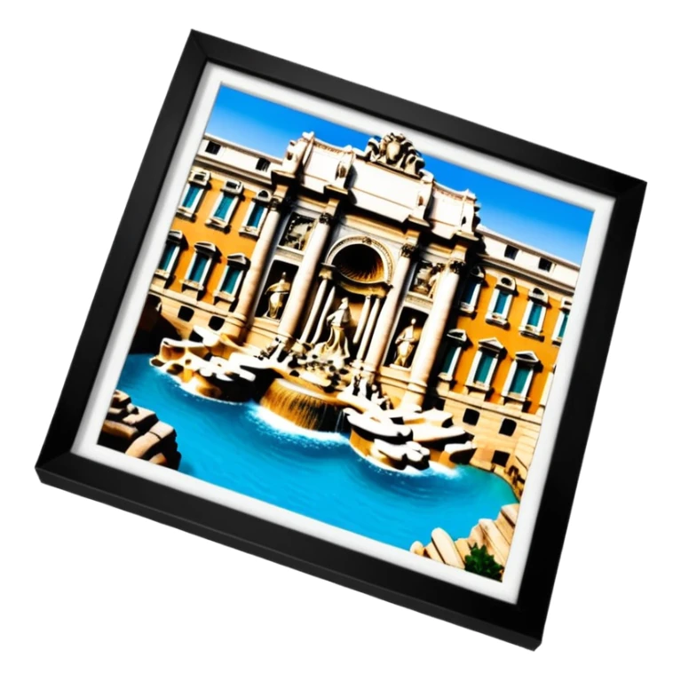trevi fountain view from up above
no square style no frame png style 
no squared only building sticker