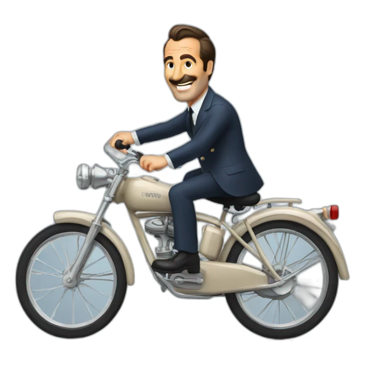Jean Dujardin having fun on a bike sticker