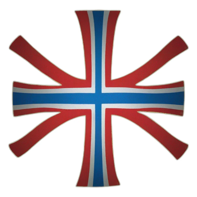 Scandinavian flag yellow and blue cross with red outline  sticker