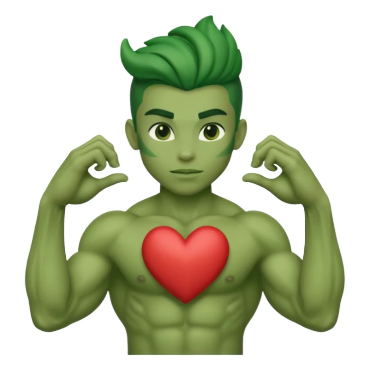 A Yautja from the movie predator making heart sign with hands sticker