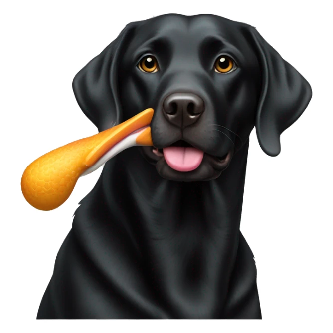 Black lab with mallard duck in mouth sticker