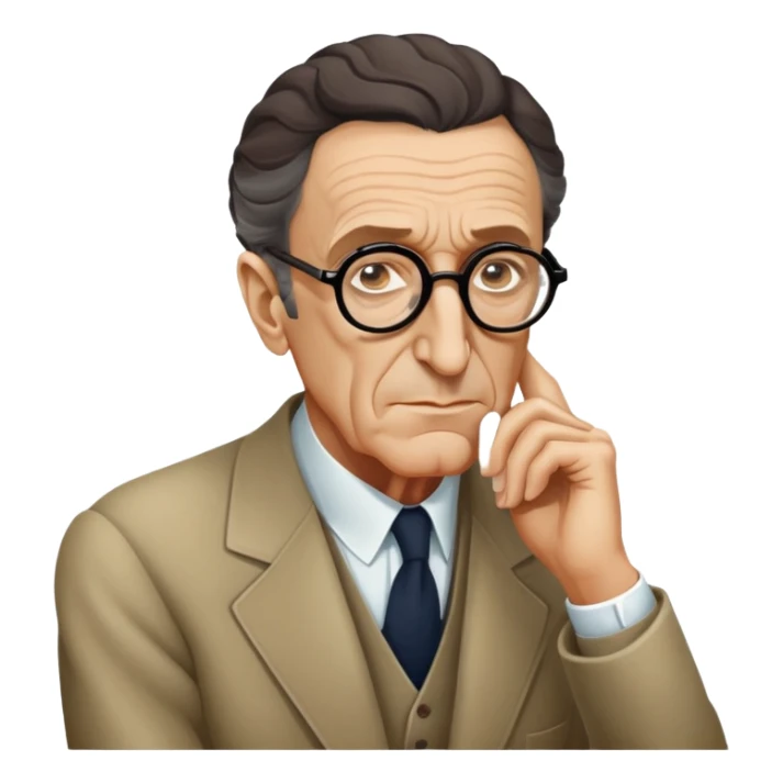 Maurice Merleau-Ponty, French philosopher, glasses, thoughtful expression sticker