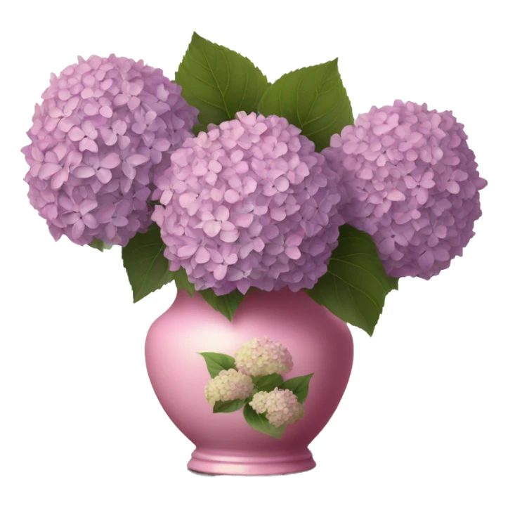 Lilac Hydrangeas in pink vintage vase sticker