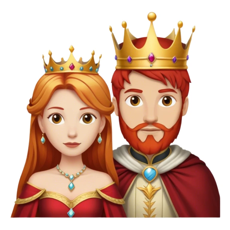 Red hair king blonde queen sticker