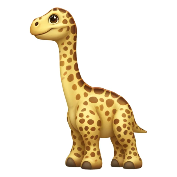 Cute animated baby brachiosaurus with spots of a giraffe  sticker