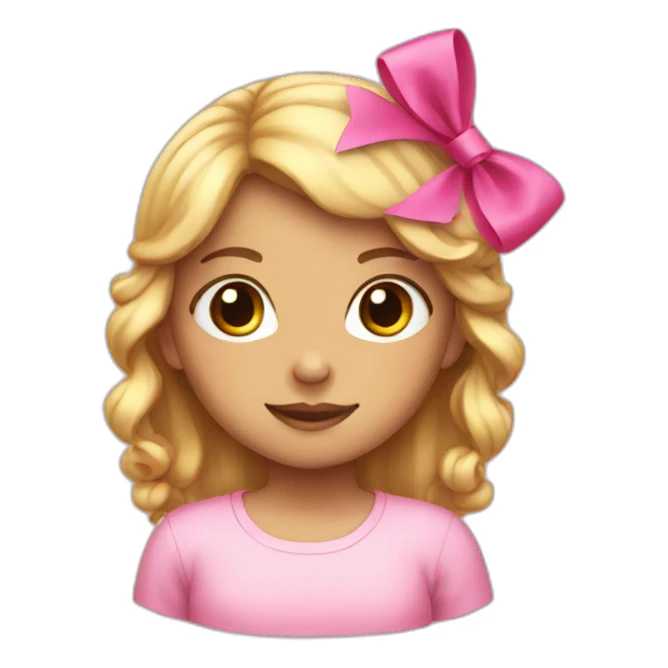 A girl witha pink bow on her hair sticker