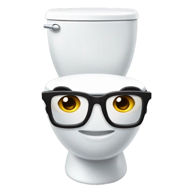skibidi toilet with a cury mullet and glasses sticker